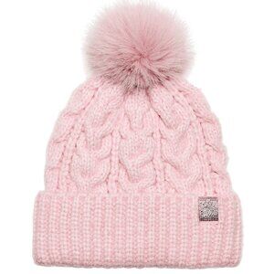 Victoria's Secret Cozy Cable-Knit Pom Beanie Ballerina Pink NWT